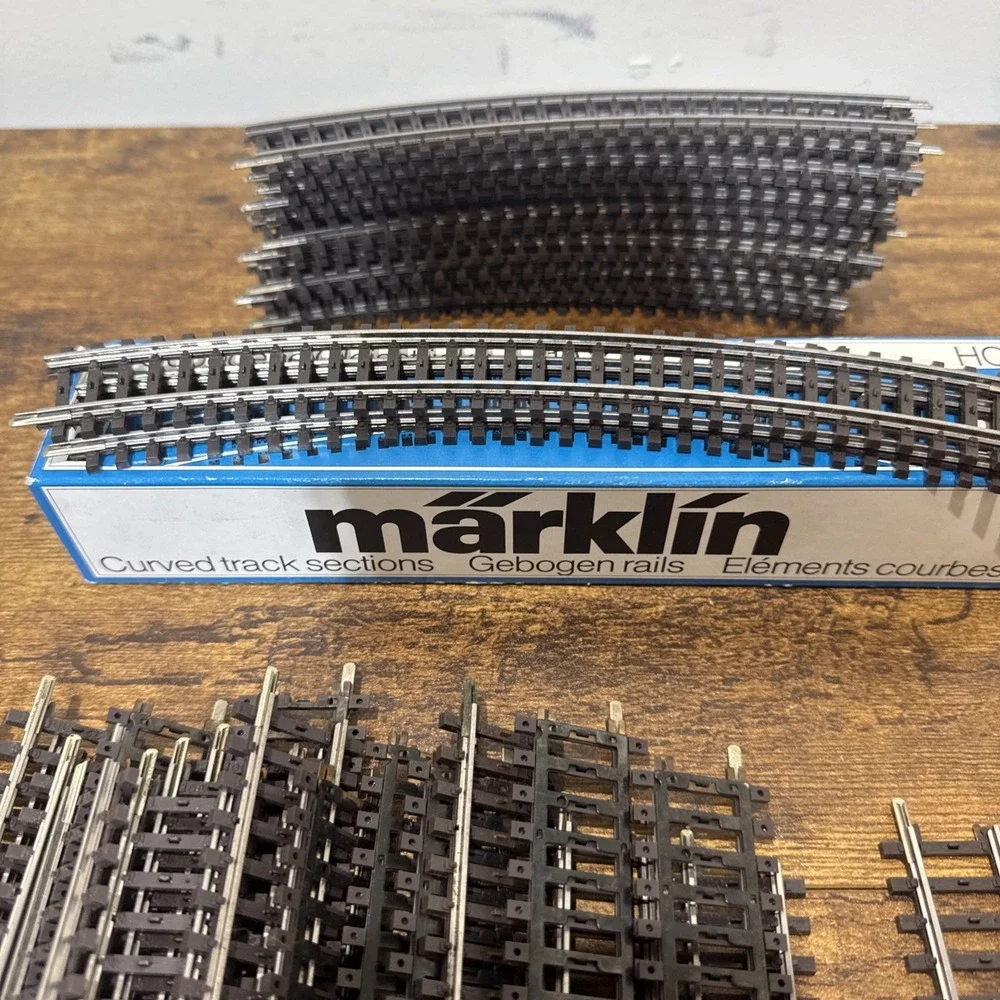 Marklin Curved And Straight K Track HO Scale AC 45 Pieces Misc Sizes